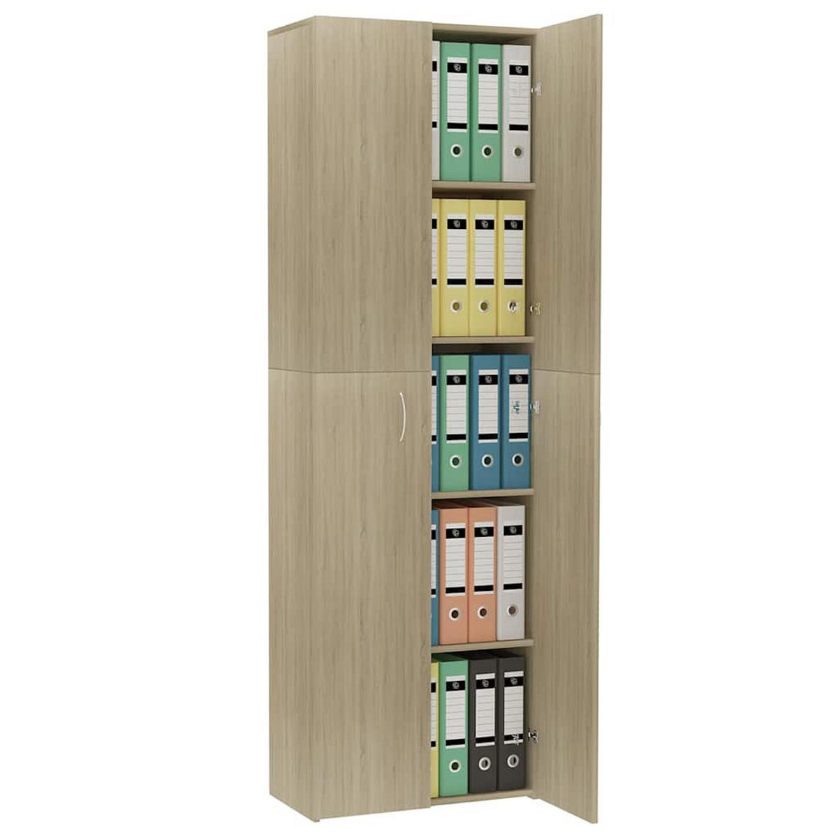 BÜROSCHRANK SONOMA-EICHE 60X32X190 CM HOLZWERKSTOFF - Sonoma Eiche, Holz (32/190/60cm) - vidaXL