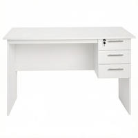 COMPUTERTISCH Weiß 120/60/75 cm mit 3 Schubladen - Weiß, Holz (60/120/75cm) - PANGIVO