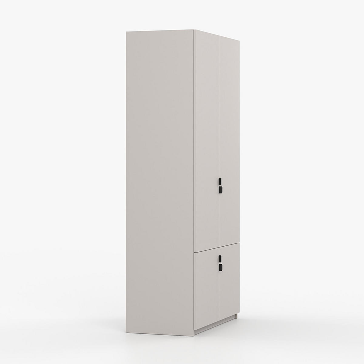 DREHTÜRENSCHRANK MEZZO 4D 100 cm Kaschmir/Kaschmir, 4-türig, schwarze Metallgriffe - Kaschmir/Schwarz, Holzwerkstoff/Metall (100/200/50cm) - imoebel24