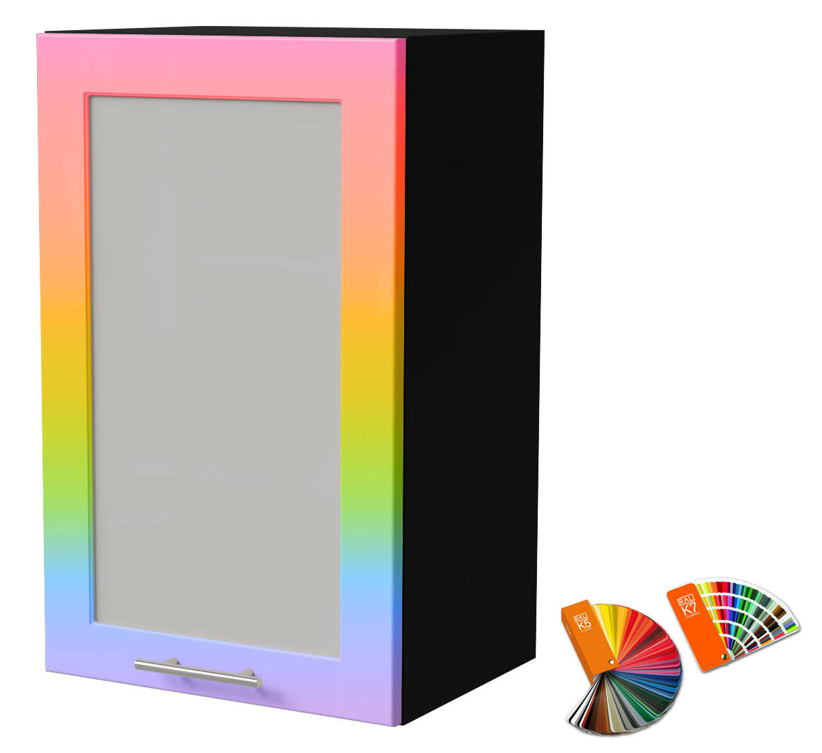 Feldmann-Wohnen Küchenhängeschrank Mehrfarbig, Schwarz 45x72x32.5 cm