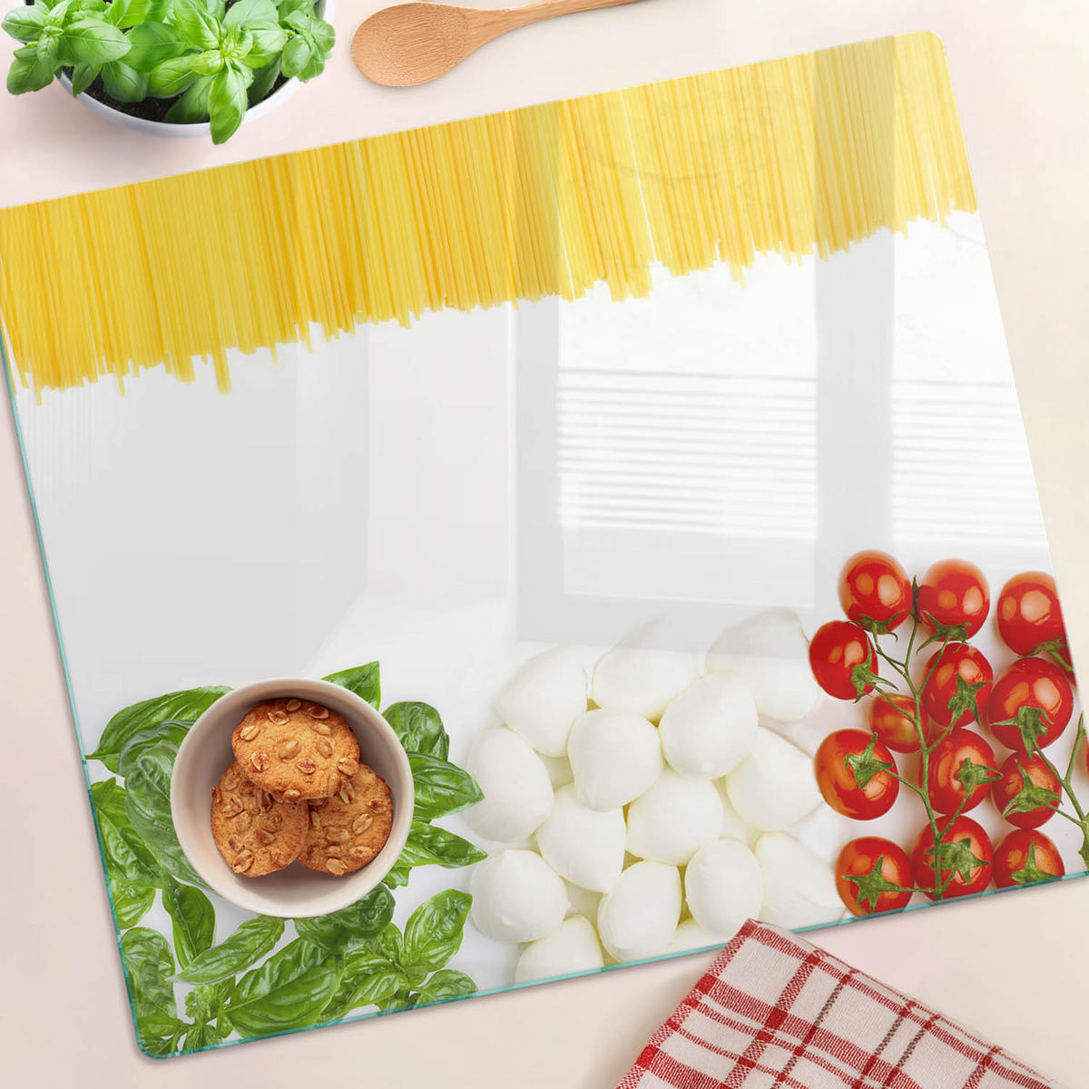 GLASPLATTE 60x52 cm Italienische Flagge - Multicolor, Glas (60/0.4/52cm) - TULUP