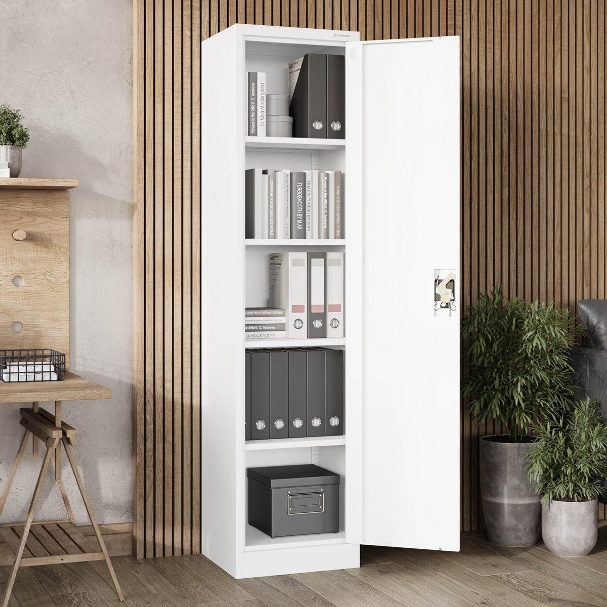 AKTENSCHRANK ALEX - Weiß, Metall (45/185/40cm) - Jan Nowak