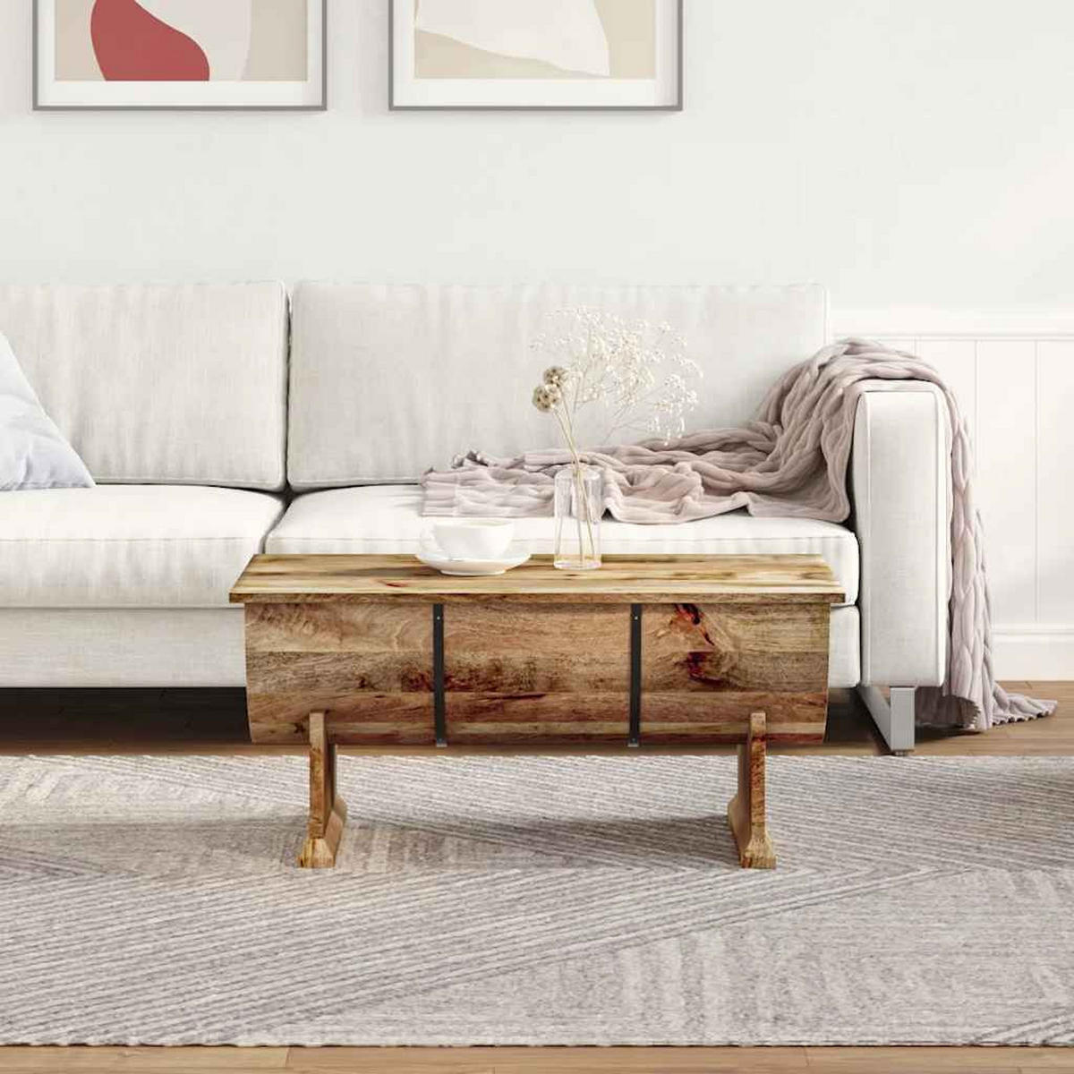 COUCHTISCH Massivholz Mango 88x50x40 cm - Braun, Holzwerkstoff (88/50/40cm) - furnicato