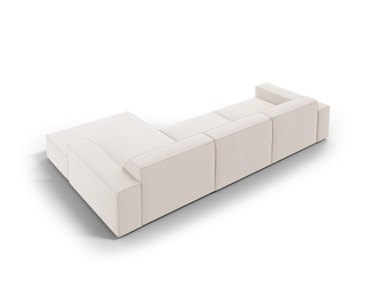 ECKSOFA rechts Jodie aus strukturiertem Stoff leichtes beige 4 Sitzplätze - Beige, Textil (166/284cm) - Micadoni