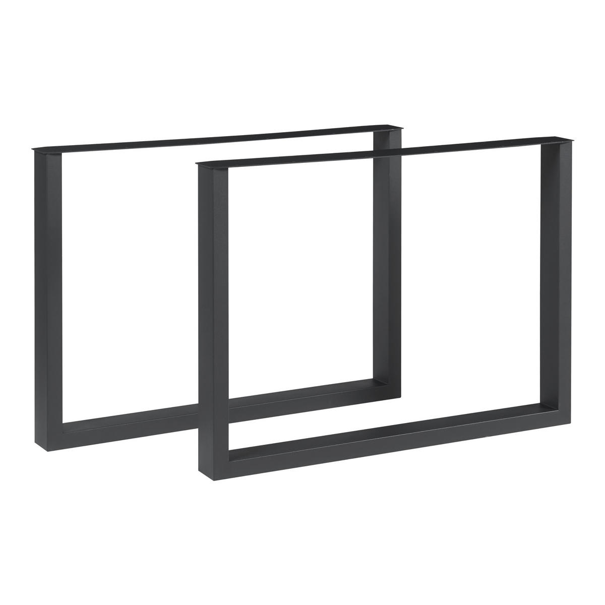 TISCHGESTELL-SET 2 TLG. Makers - Schwarz, Metall (100/72/10cm) - [en.casa]