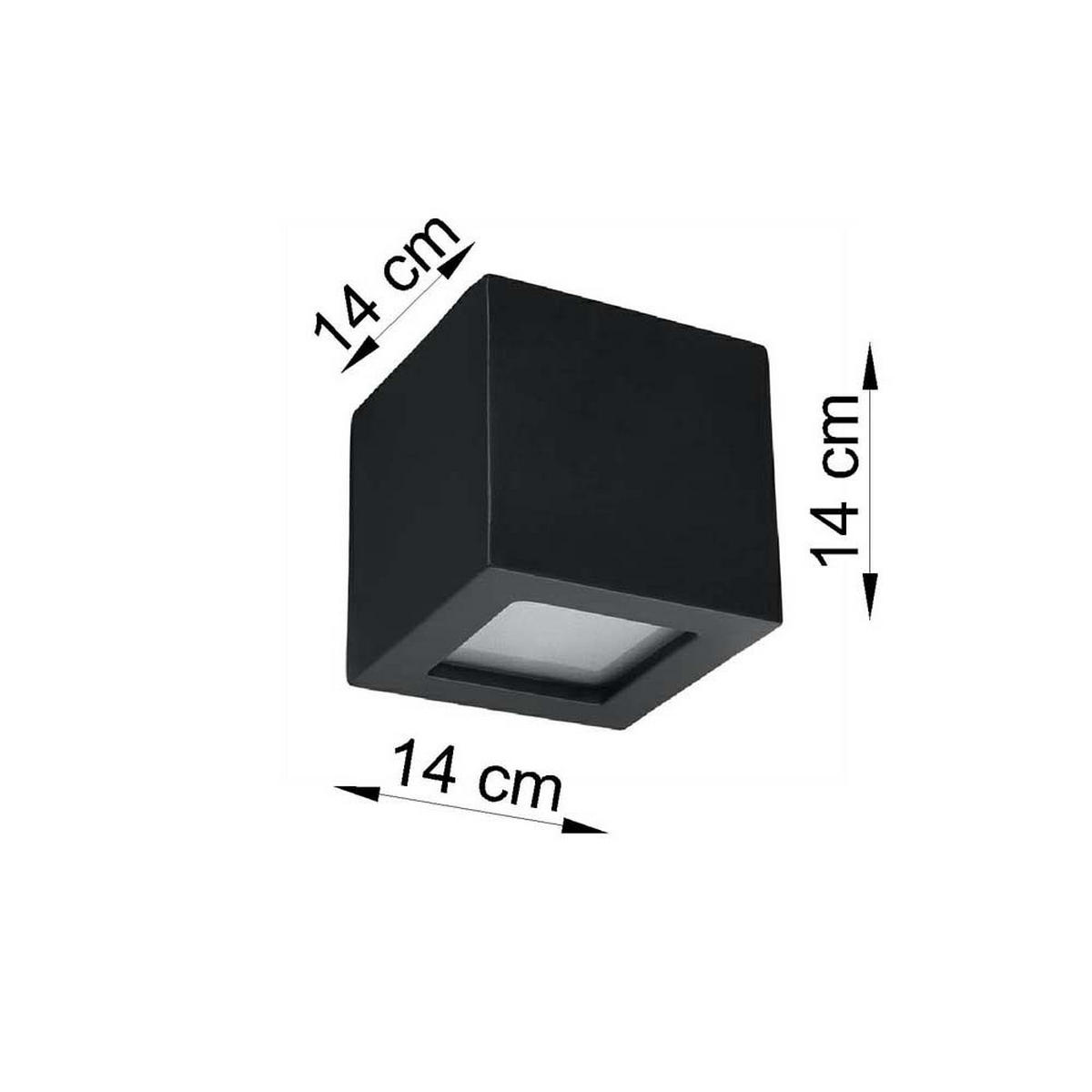 WANDLEUCHTE Keramik Schwarz Glas - Schwarz, Glas (14/14/14cm)