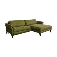 ECKSOFA MALTA Grün Webstoff - Schwarz/Grün, Buchenholz/Textil (302/175cm) - KAWOLA