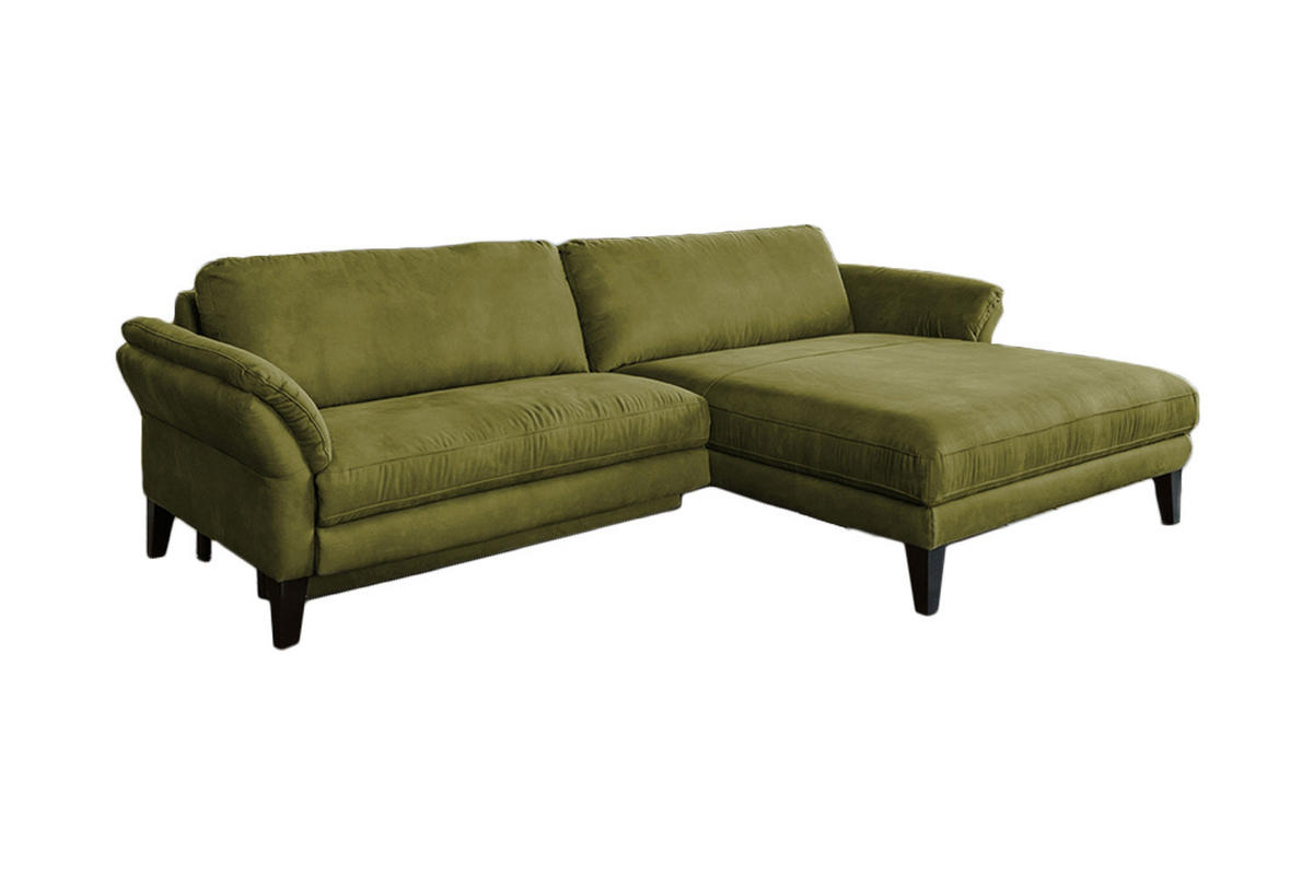 ECKSOFA MALTA Grün Webstoff - Schwarz/Grün, Buchenholz/Textil (302/175cm) - KAWOLA