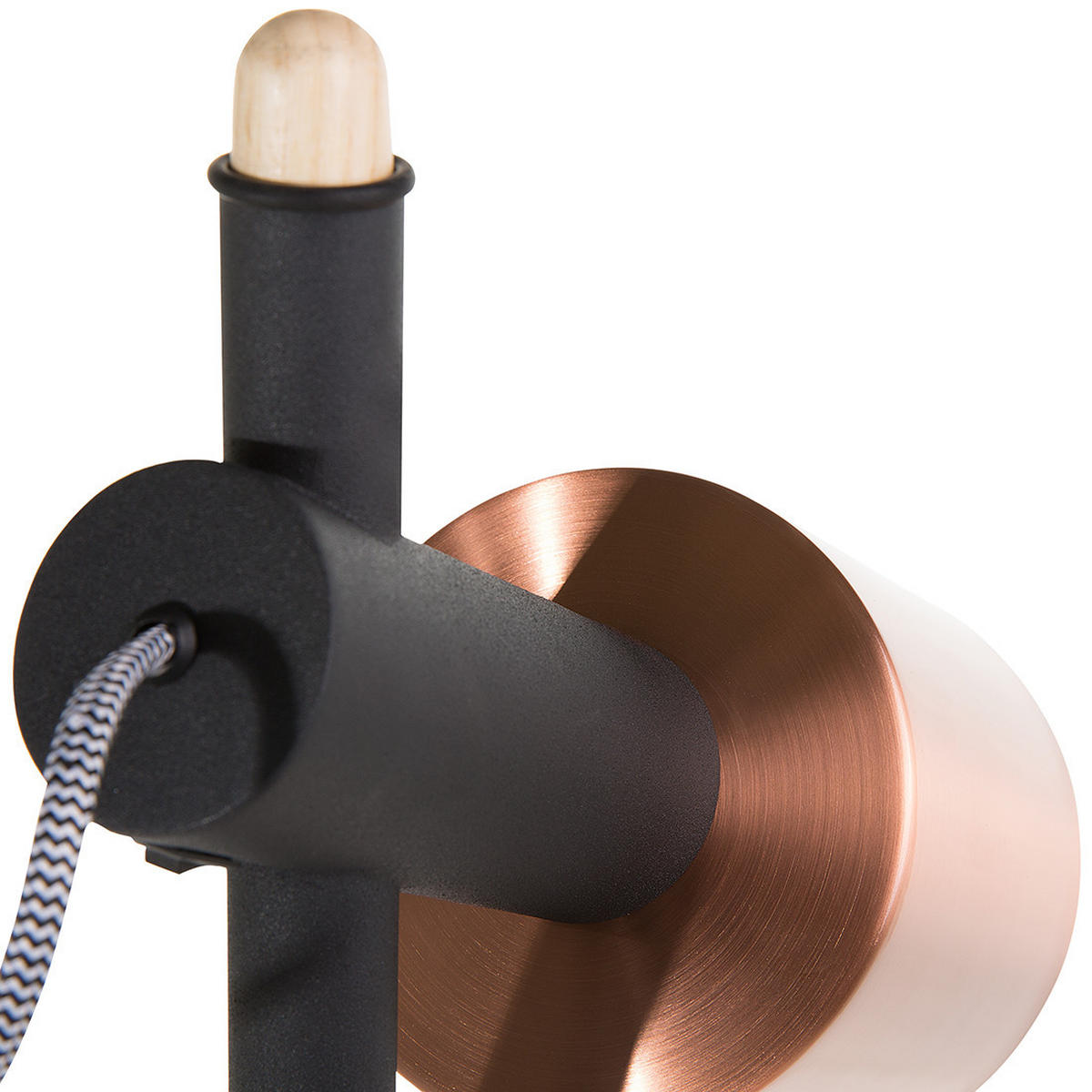 STEHLAMPE Owens 12/12/125 cm - Schwarz, Holz (12/28/125cm) - Beliani