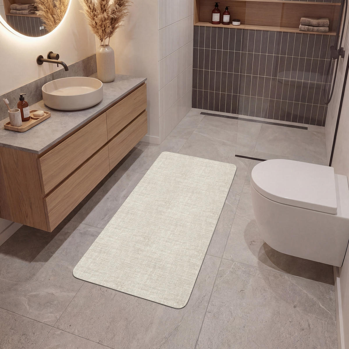 KOUPELNOVÁ PŘEDLOŽKA Povlečení - Textura - Béžová 60x120 cm - béžová, textil/plast (60/120cm) - OnlyWow