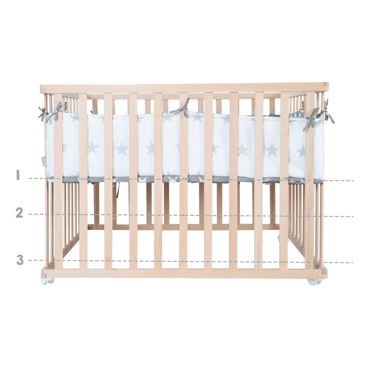 LAUFGITTER 100x100, Little Stars - Naturfarben, Holzwerkstoff (100/72.5/100cm) - Roba