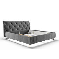 POLSTERBETT ANNY Grau Massivholz - Grau, Textil (200/200cm) - KAWOLA
