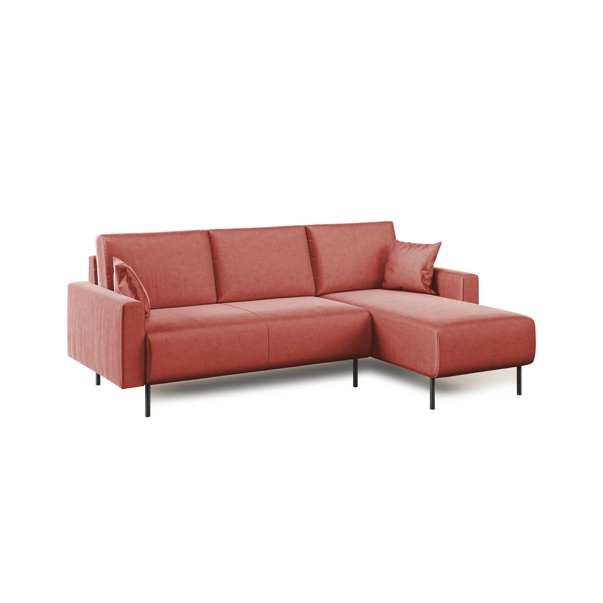 ECKSOFA Arthur - Rosa, Textil (224/91cm) - Divani.store