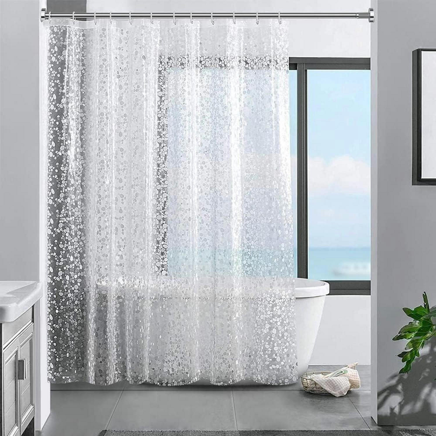DUSCHVORHANG 3D Steinmuster Transparent 180 x 180 cm - Transparent, Kunststoff (180/180cm)