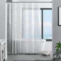 DUSCHVORHANG 3D Steinmuster Transparent 180 x 180 cm - Transparent, Kunststoff (180/180cm)