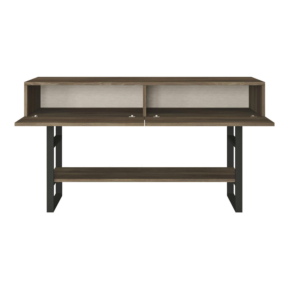 KONSOLENTISCH Lappeenranta - Dunkelbraun/Schwarz, Holzwerkstoff/Metall (43/139/76cm) - [en.casa]