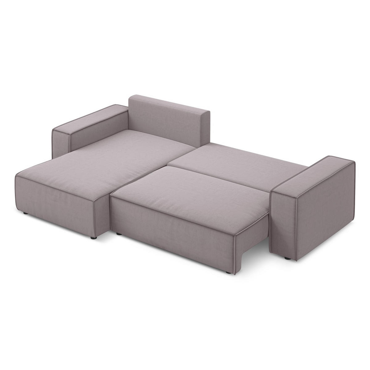 ECKSOFA mit Schlaffunktion Samt Stoff Violett - Lila/Flieder, Kunststoff/Textil (185/290cm) - LaMiaSofa