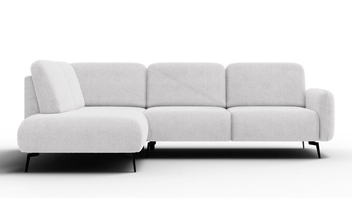 ECKSOFA FEBE 5-Sitzer links, creme - Creme/Schwarz, Holz/Textil (271/190cm) - Courtois Laville