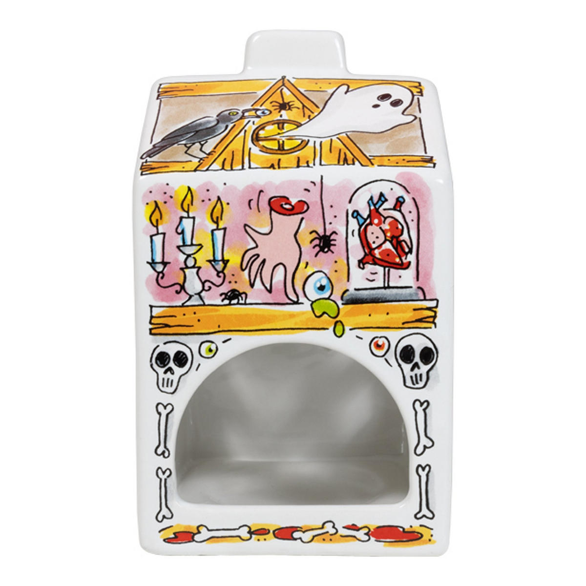 TEELICHTHALTER Halloween in Bunt - 14,5cm - Multicolor, Keramik (8.5/14.5/8.3cm) - Blond Amsterdam