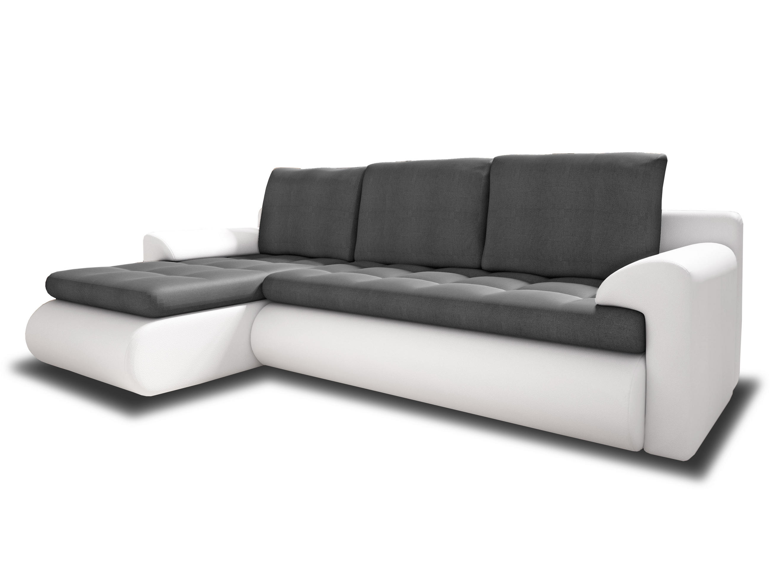 ECKSOFA Santi, Seite: Links - Weiß/Grau, Holz/Textil (226/152cm) - Sofnet