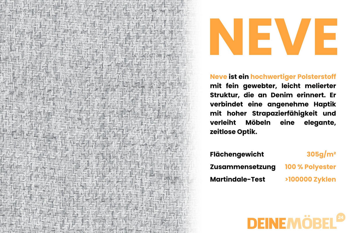 2-SITZER SOFA BIANCO 215 cm breit in Stoff Grau - Grau, Holzwerkstoff/Textil (215/90/92cm) - Deine Möbel 24