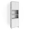 BADSCHRANK Maris Beton 56.1 x 190 cm - Schieferfarben/Weiß, Holzwerkstoff (56.1/190/30cm) - Vicco