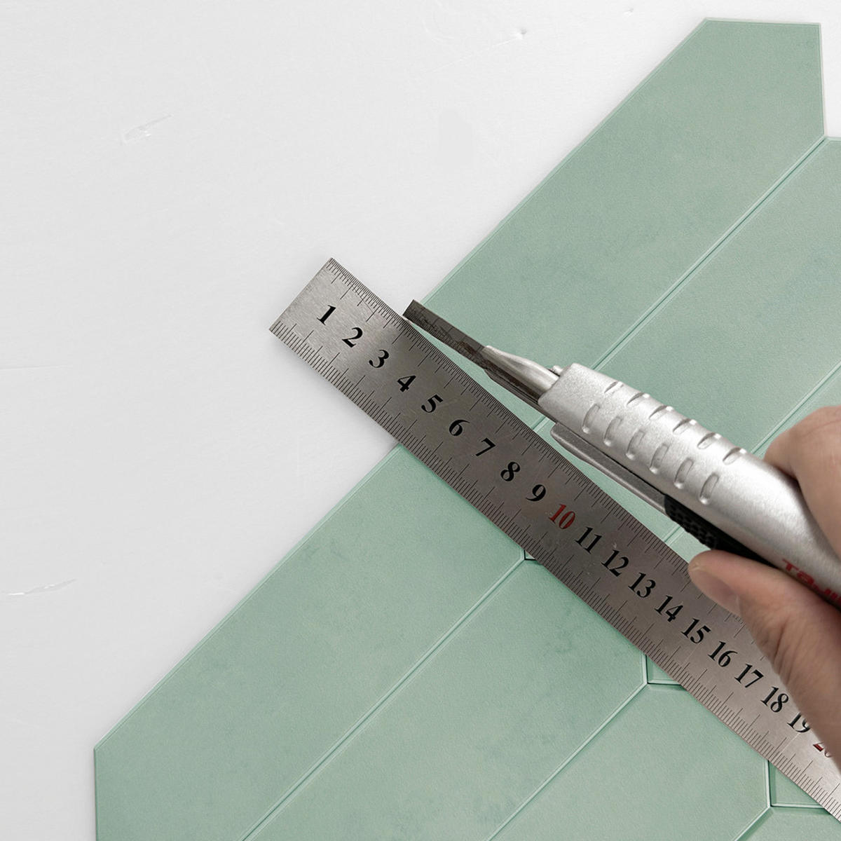 FLIESENAUFKLEBER 1 Stück 30,5 x 30,5 cm Selbstklebende Fliesen - Fico Fumo - Grau/Grün, Kunststoff (30.5/0.3/30.5cm) - Mazovia