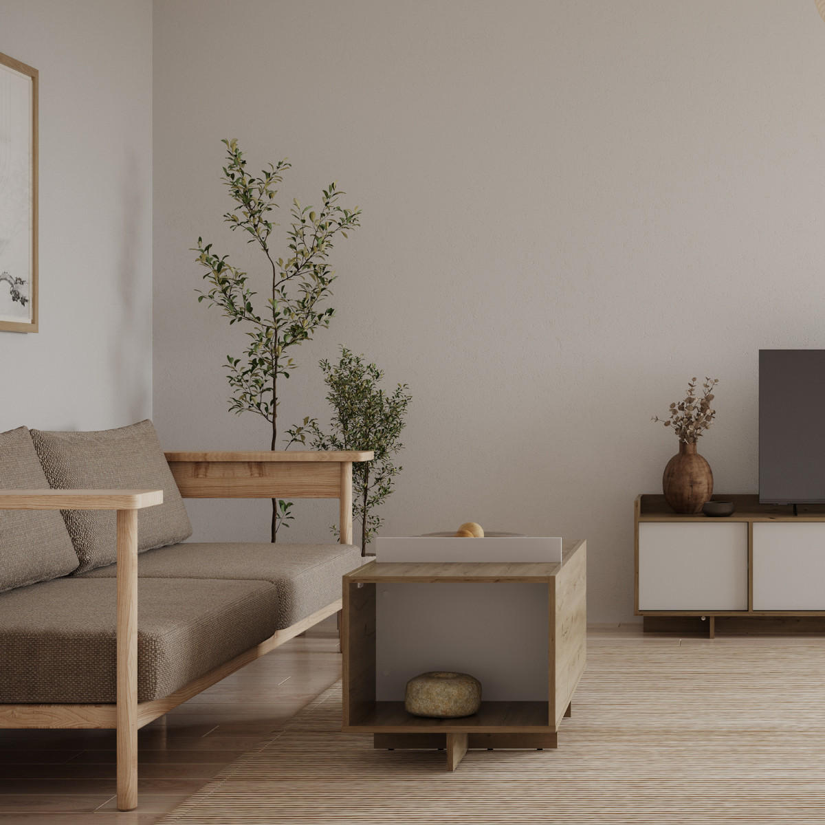 COUCHTISCH - lead 90,7/47,9/49,5 cm - Eschefarben, Holzwerkstoff (49.9/47.9/49.5cm) - Calicosy