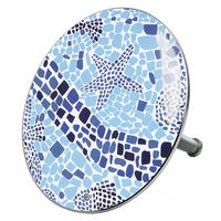 BADEWANNENSTÖPSEL Mosaic World - Blau, Metall (8/10/10cm) - Sanilo