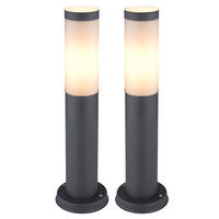 LED AUSSENLEUCHTE BOSTON Edelstahl Anthrazit 2er Set - Anthrazit, Metall (7.6/7.6/45cm)