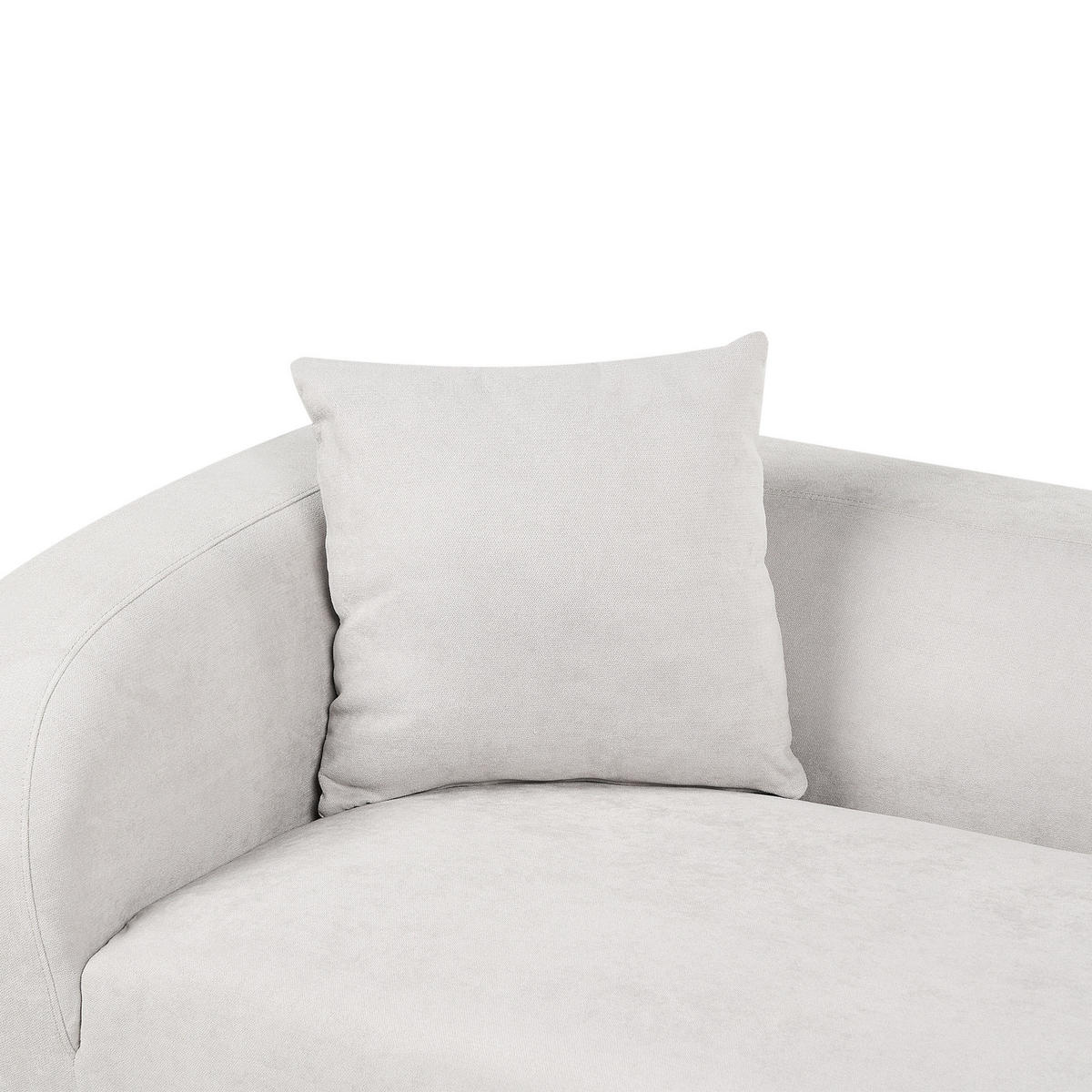 CHAISELONGUE Samtstoff hellgrau linksseitig Le Crau - Schwarz/Grau, Textil (170/65/84cm) - Beliani