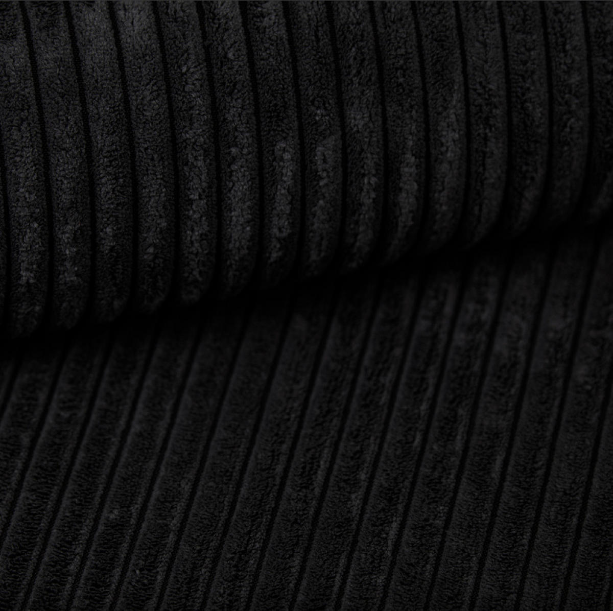 ECKSOFA L-FORM Schlaffunktion Und Bettkasten Eckcouch MILANO L Stoff Dicker Cord Schwarz Links - Schwarz, Holz/Textil (142/244cm) - Kaiser Möbel