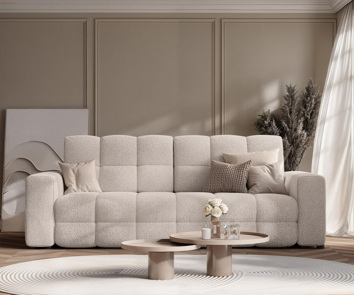 SCHLAFSOFA MOLLY mit Bettkasten, Stoff Beige - Beige, Textil (248/92/93cm) - Idohome