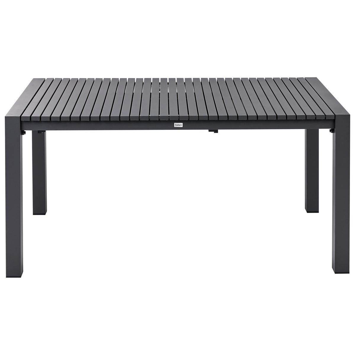 ZAHRADNÍ STŮL Vysunovací 160/220/90 cm Kov Tmavě šedý Ardesio - tmavě šedá, kov (160/90/75cm) - Beliani