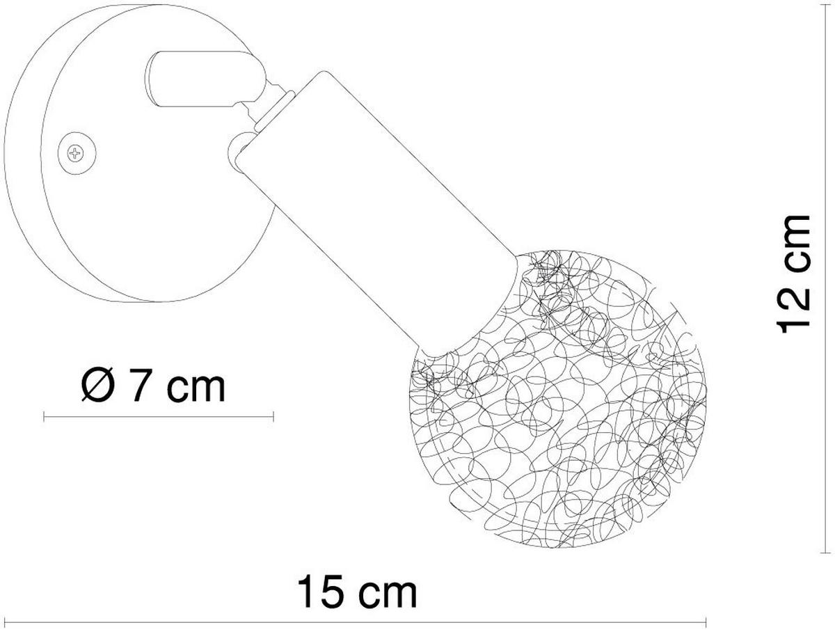 LED WANDLEUCHTE Elastica Silber Drahtgeflecht - Silberfarben, Metall (15/12/15cm)