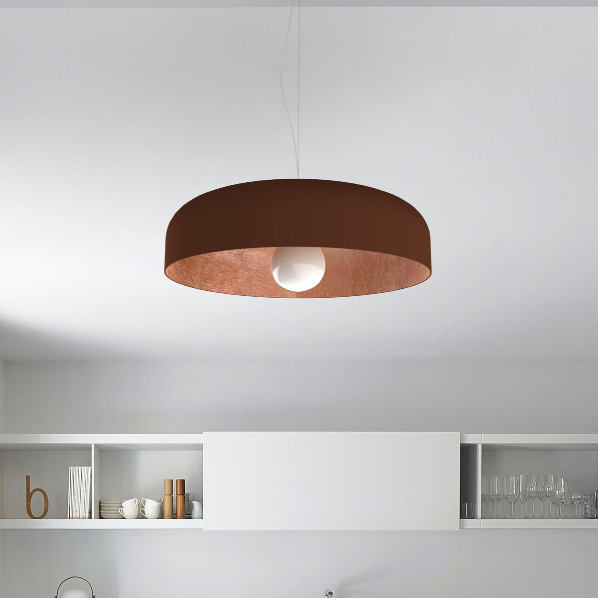 HÄNGELEUCHTE - Braun, Metall (50/50/14cm) - Lumicom