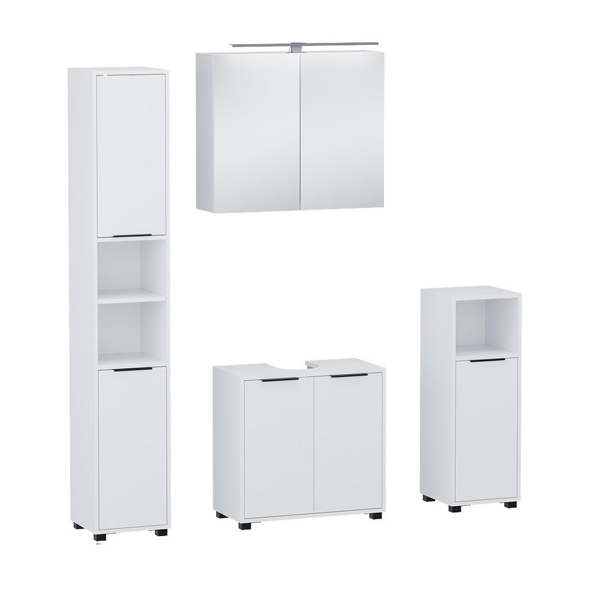 BADMÖBEL-SET Alina Weiß 4 Teile - Weiß, Holzwerkstoff (60/60/30cm) - Vicco