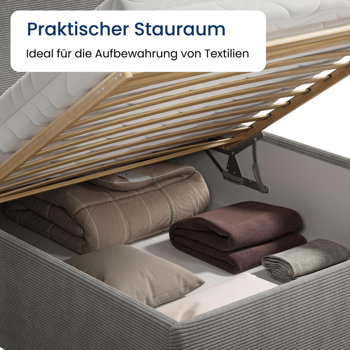 POSLTERBETT 100x200 cm in Grau - Grau, Holzwerkstoff/Textil (100/200cm) - Home Collective