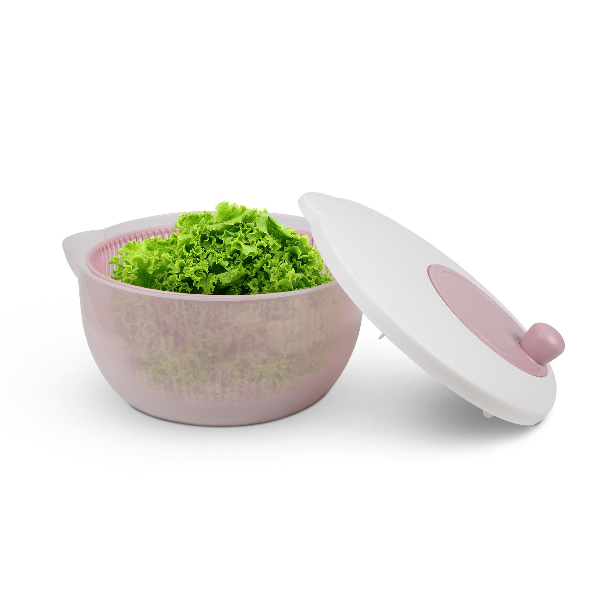 XXXLutz Salatschleuder Transparent, Rosa 14 cm
