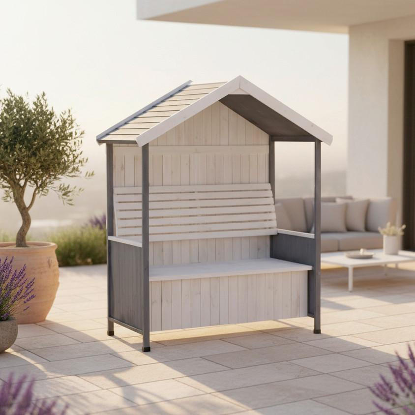 Bessagi Garden Gartenbank Grau 135x170x75 cm