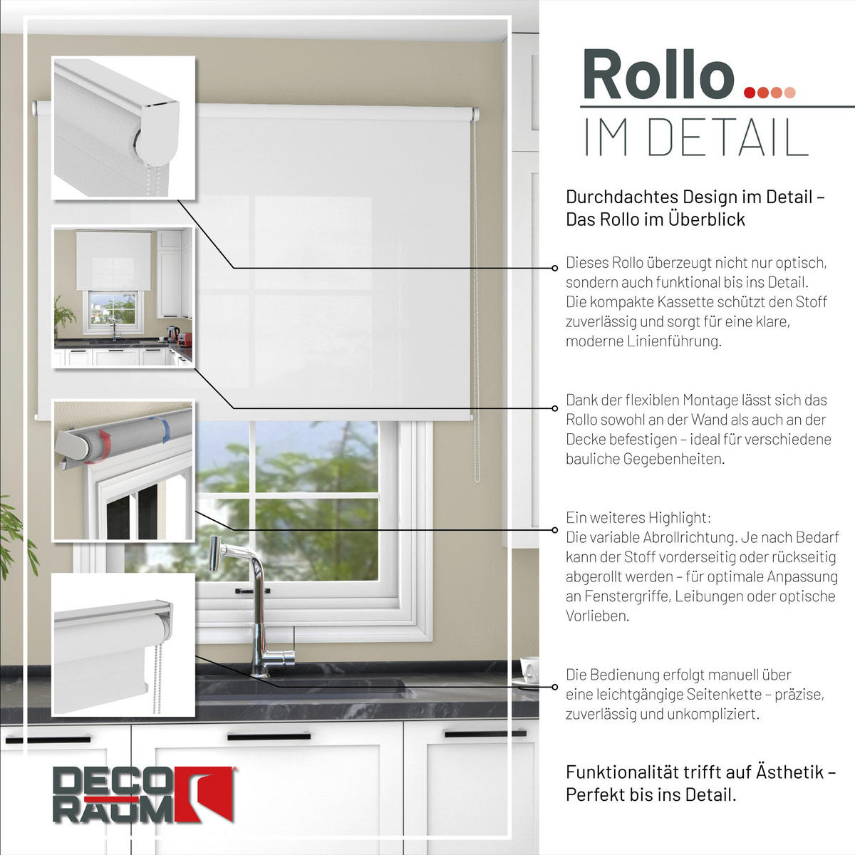 ROLLO blickdicht - Hellbraun, Textil (45/150cm) - Deco-Raum