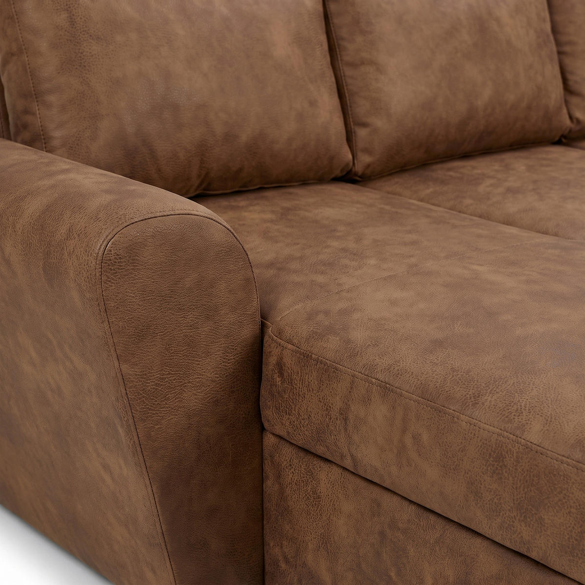 ECKSCHLAFSOFA, Stefan, Braun, Kunstleder, links, 203 x 160 x 85 cm - Braun, Leder/Textil (203/160cm) - ebuy24