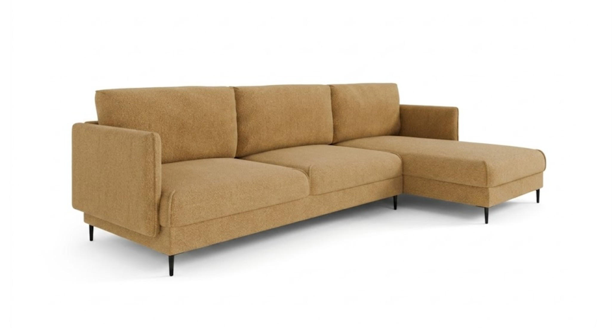 ECKSOFA Helmer Max In Stoff Baloo - Hellbraun, Holzwerkstoff/Textil (323/164cm) - Fun Möbel