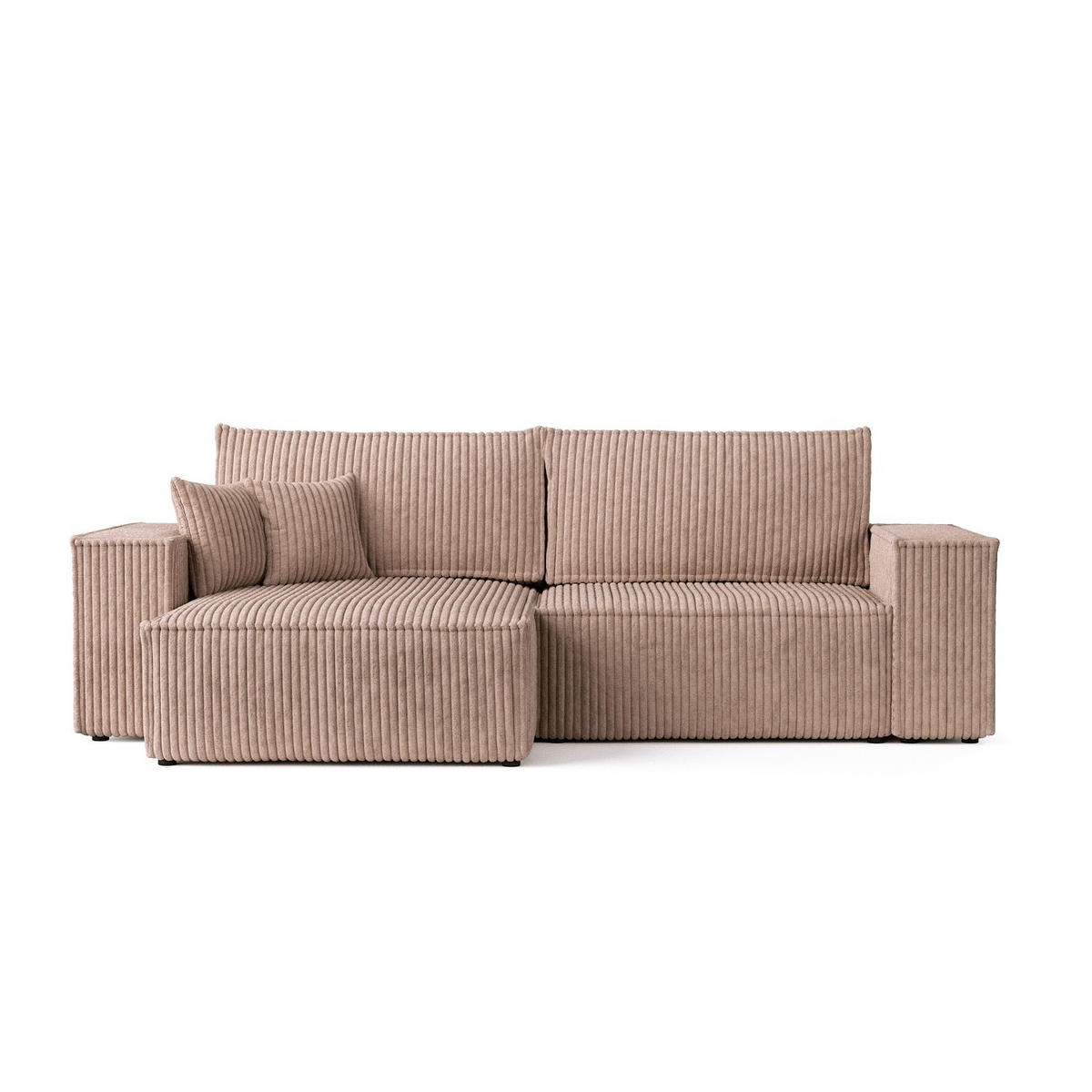 ROHOVÁ SEDAČKA CAVO, textil, Béžová - černá/béžová, dřevo/kompozitní dřevo (255/148cm) - AltaBeds
