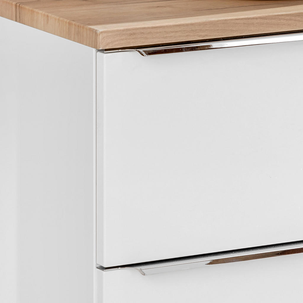 Thumbnail - Lomado Badmöbel-Set, Weiß, Holzwerkstoff, 180x200x46 cm, Badezimmer, Badmöbelsets & Badmöbelserien, Badmöbel-Sets