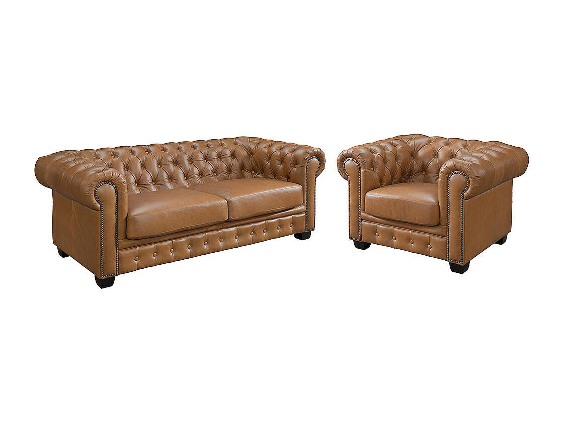 Vente-Unique Couchgarnitur Hellbraun 201x73x96 cm