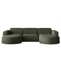 ECKSOFA U-Form MODENA STUDIO Stoff Verita Dunkelgrun - Dunkelgrün, Holz (165/299cm) - Kaiser Möbel