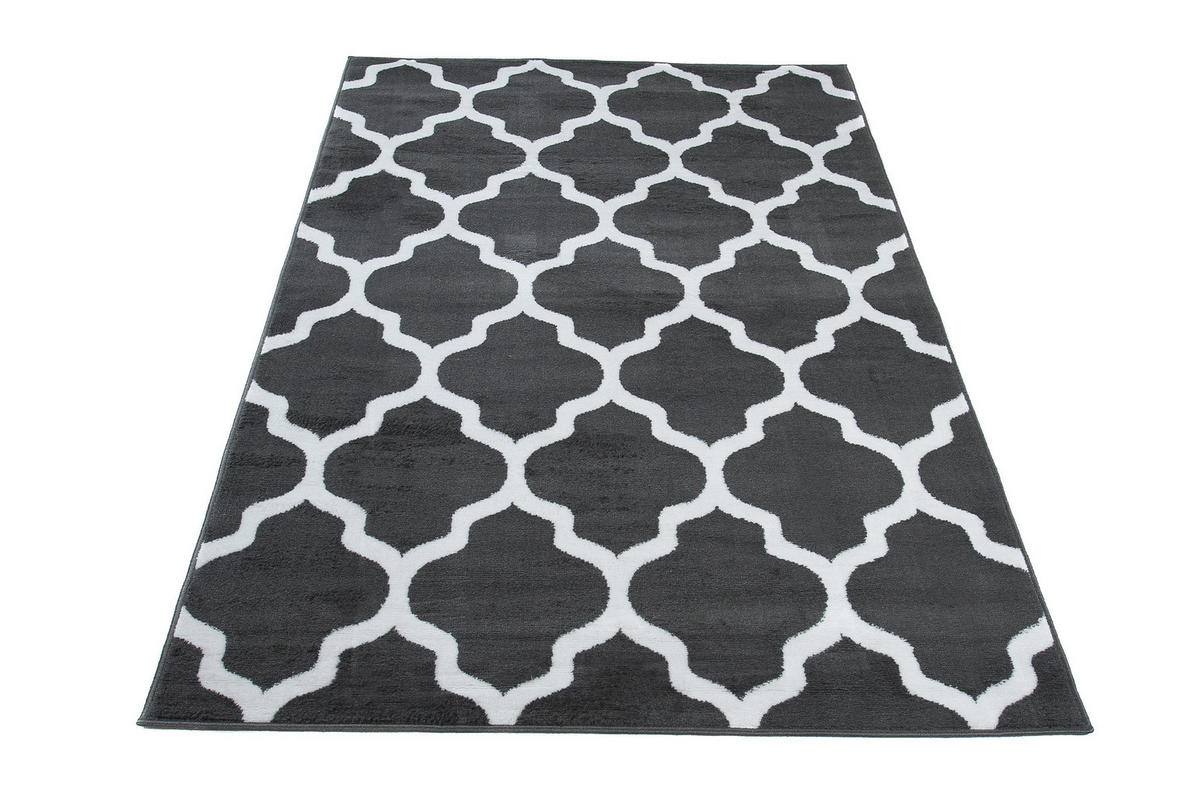 TEPPICH LUXURY Dunkelgrau Marokkanisch Geometrisch 140/200 cm - Dunkelgrau, Textil (140/200cm) - Tapiso