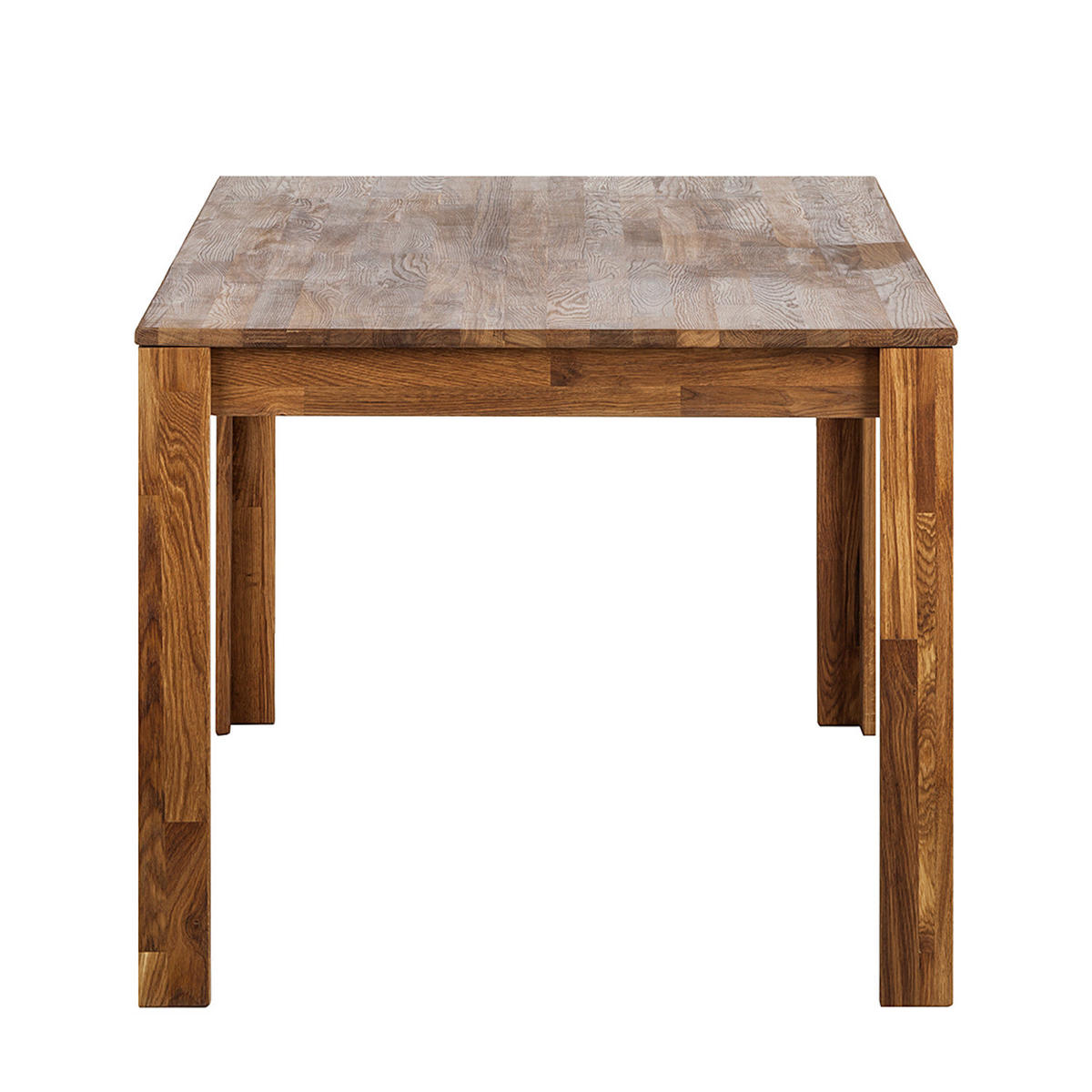 ESSTISCH mit Ausziehfunktion - Eiche massiv - Eichefarben, Holz (90/140/76cm) - home24