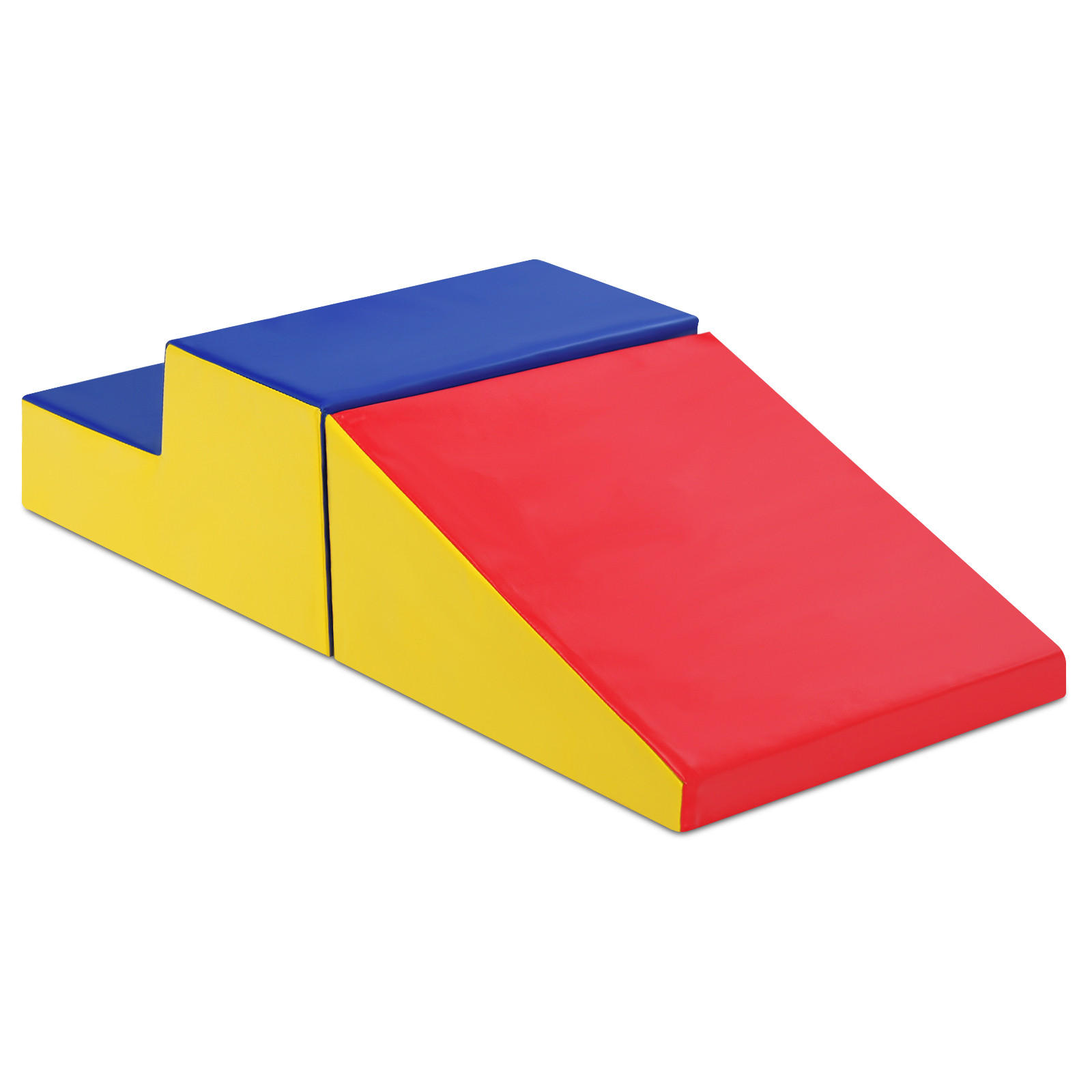 SOFTBAUSTEINE Blau (2er-Set) - Blau, Leder (50/26/50cm) - COSTWAY